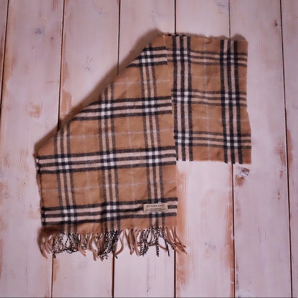 Burberry Accessories - Burberry Lambswool Brown Plaid Scarf